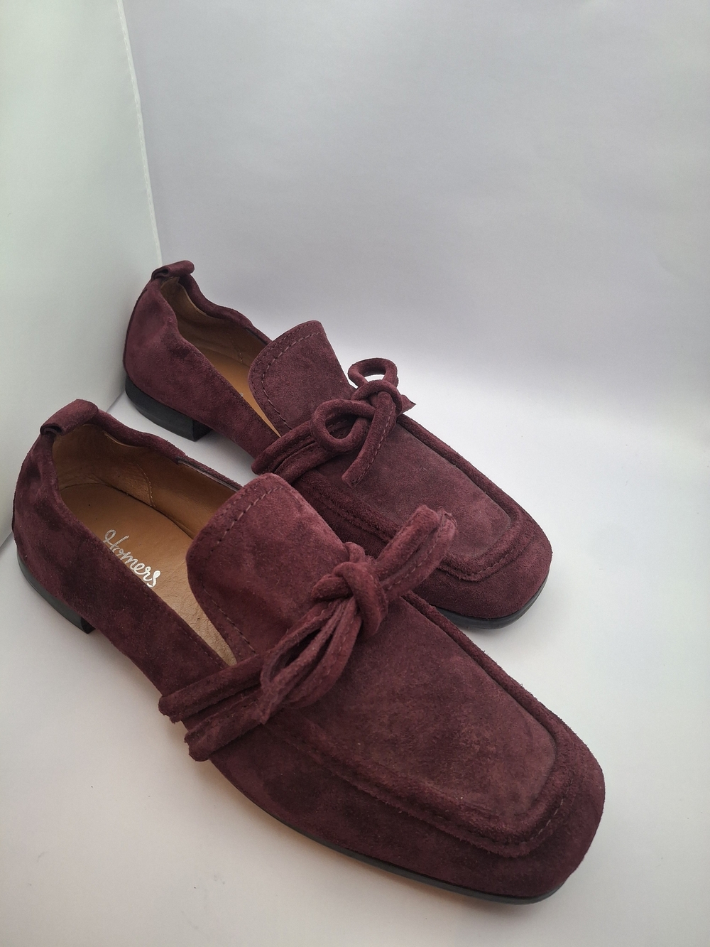 Homers Artisan Burgundy Suede Lace-Up Moccasins
